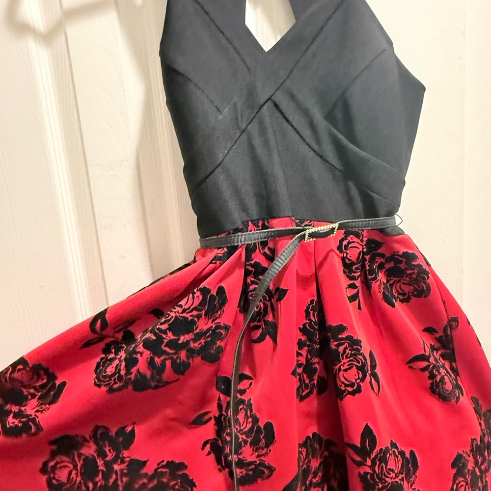 Crystal Doll Black and Red Kids Formal Dress